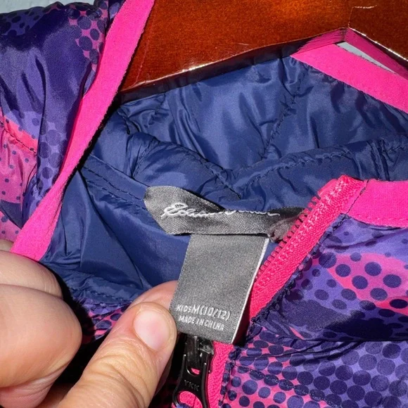 ⚡️Eddie Bauer Kids Puffer Jacket - Purple and Pink Camo Size 10/12 - Picture 4 of 4